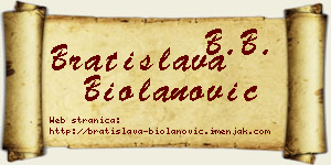 Bratislava Biolanović vizit kartica
